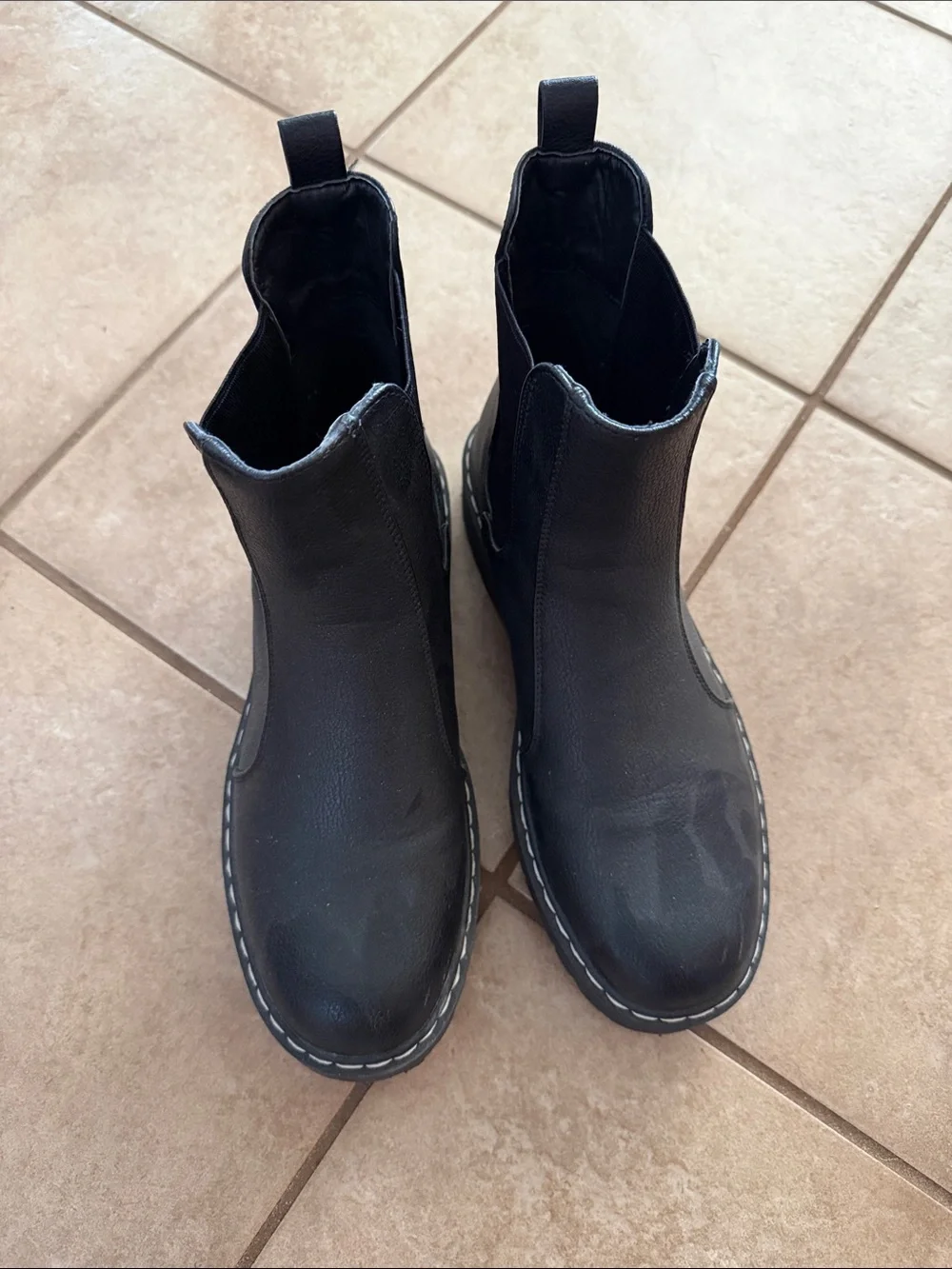 Sincerely Jules Black Chukka Boots with Contrast Stitching
